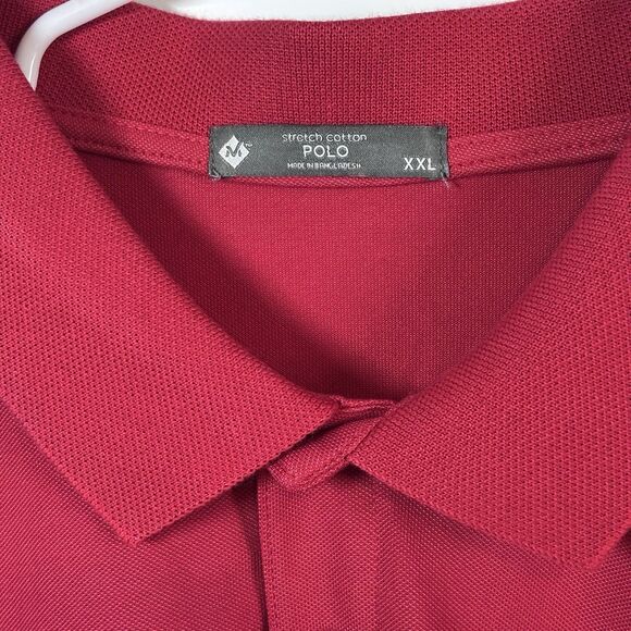 Member's Mark Men's Classic Fit Stretch Cotton Long Sleeve Pique Polo Red XXL - Picture 6 of 11